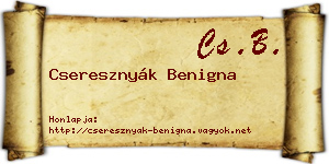 Cseresznyák Benigna névjegykártya